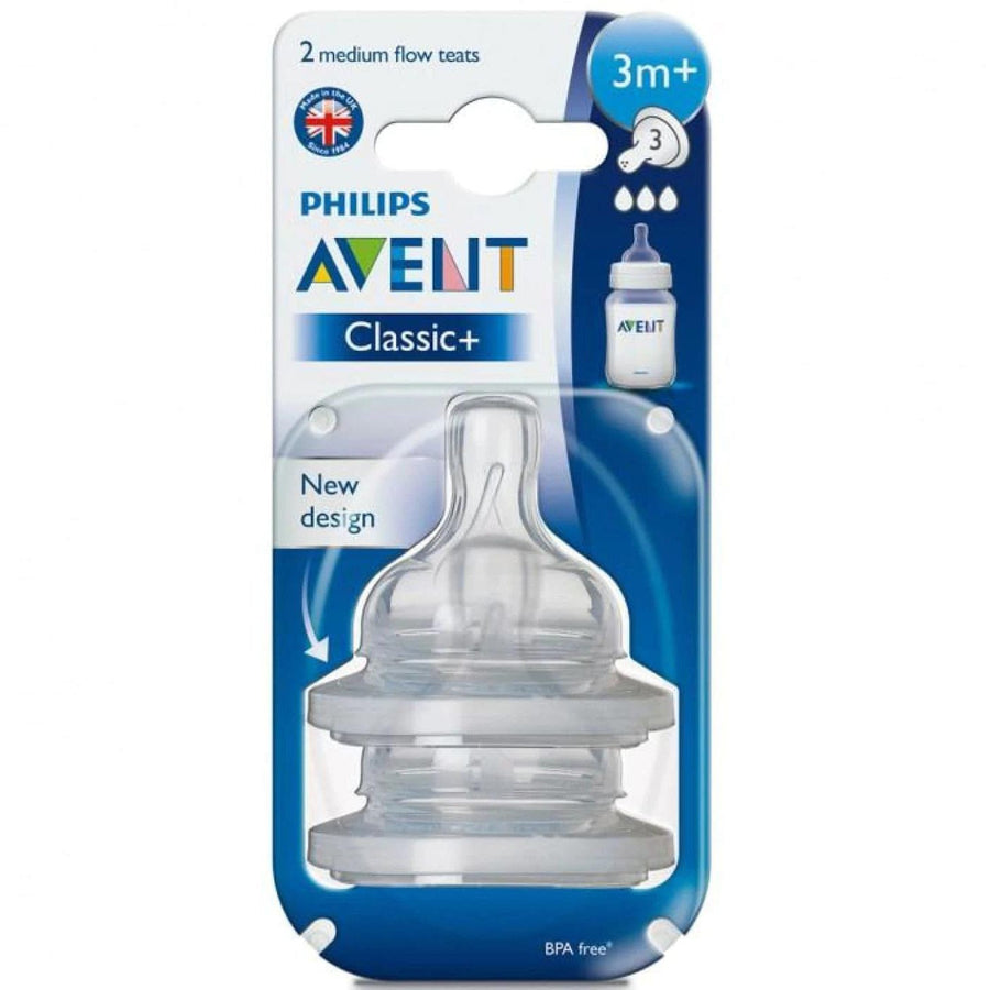 Avent Teat Silicone 3m+ Medium Flow 2 Pack - Cutprice Online