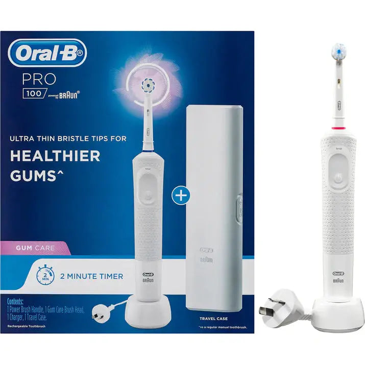 Oral B Pro 100 Gum Care Power Toothbrush White - Cutprice Online