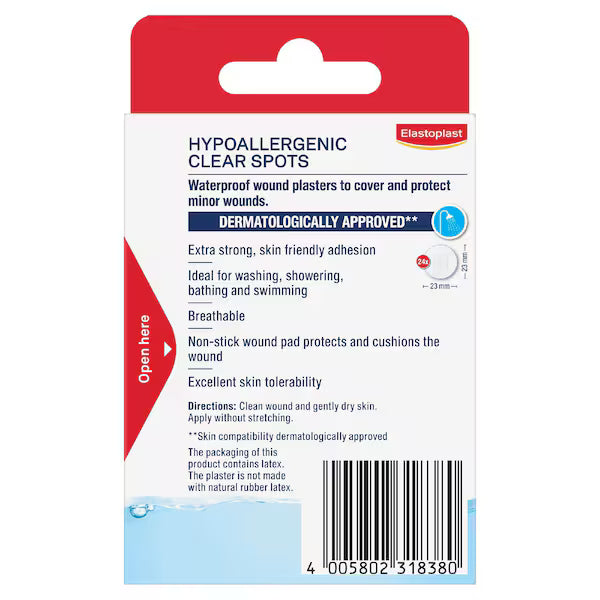 Elastoplast Hypoallergenic Clear Spots  24 - Cutprice Online