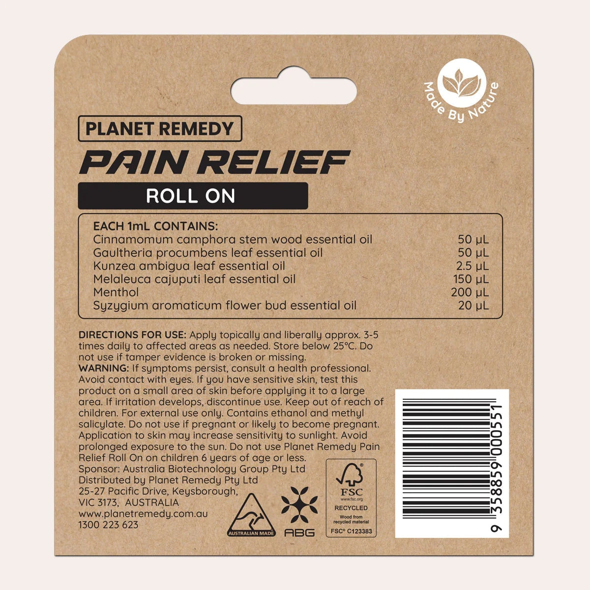 Planet Remedy Pain Relief Roll On 8ml - Cutprice Online