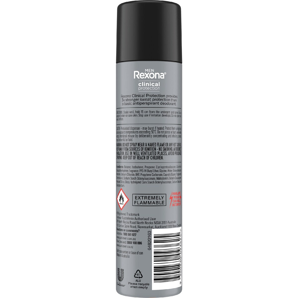 Rexona Men Clinical Protection Antiperspirant Aerosol Invisible 180ml