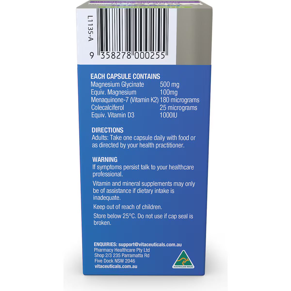 Vitaceuticals Magzorb K2 + D3 + Magnesium 60 Capsules