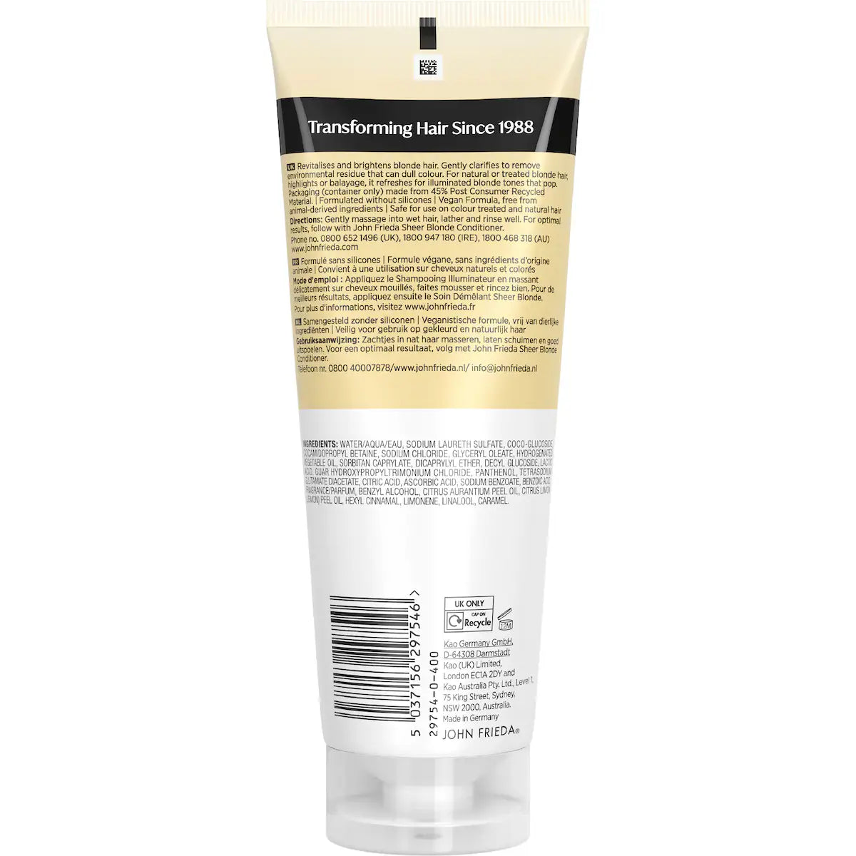 John Frieda Sheer Blonde Brightening Shampoo 250mL