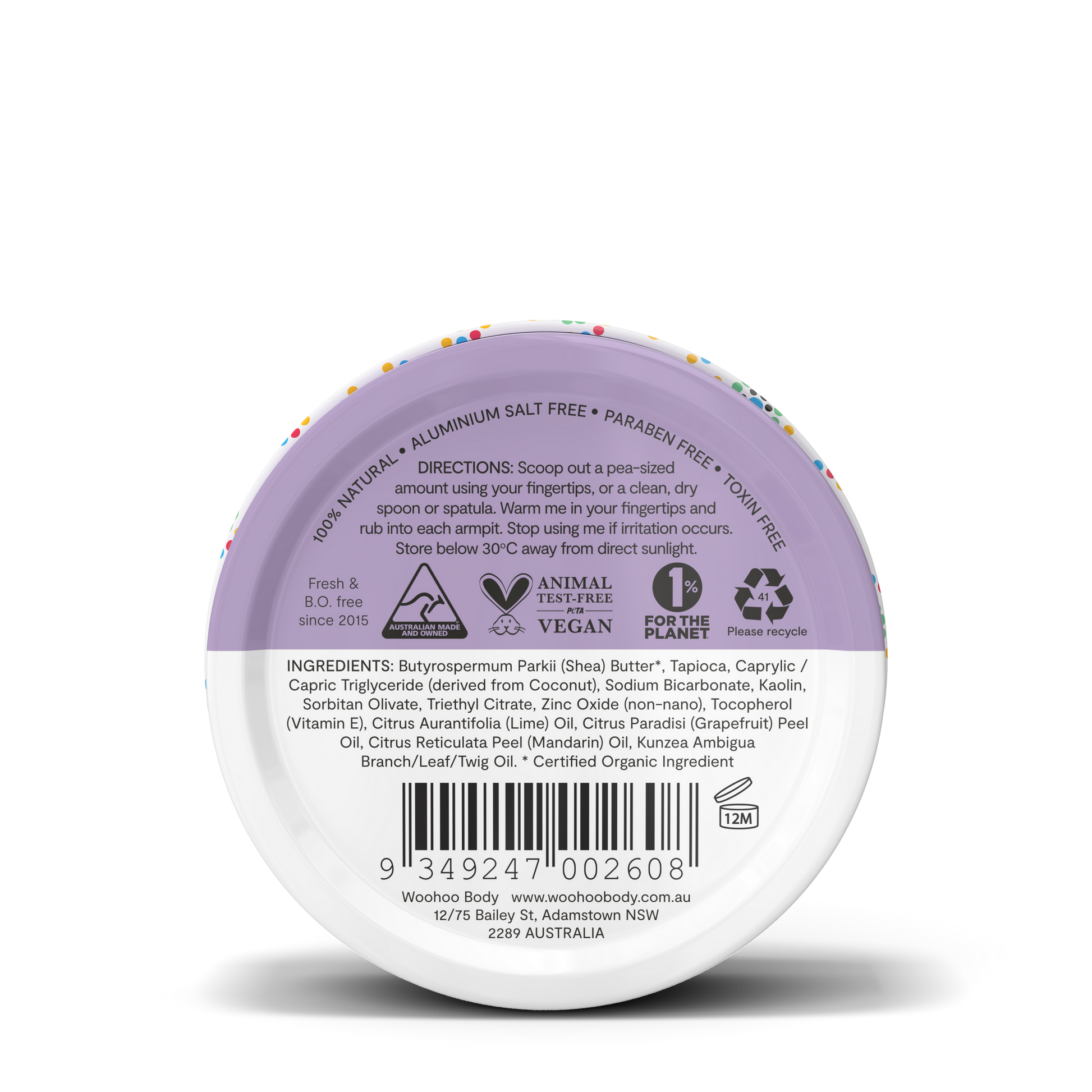 WOOHOO BODY Deodorant Paste Tin Pop Extra Strength 60g - Cutprice Online