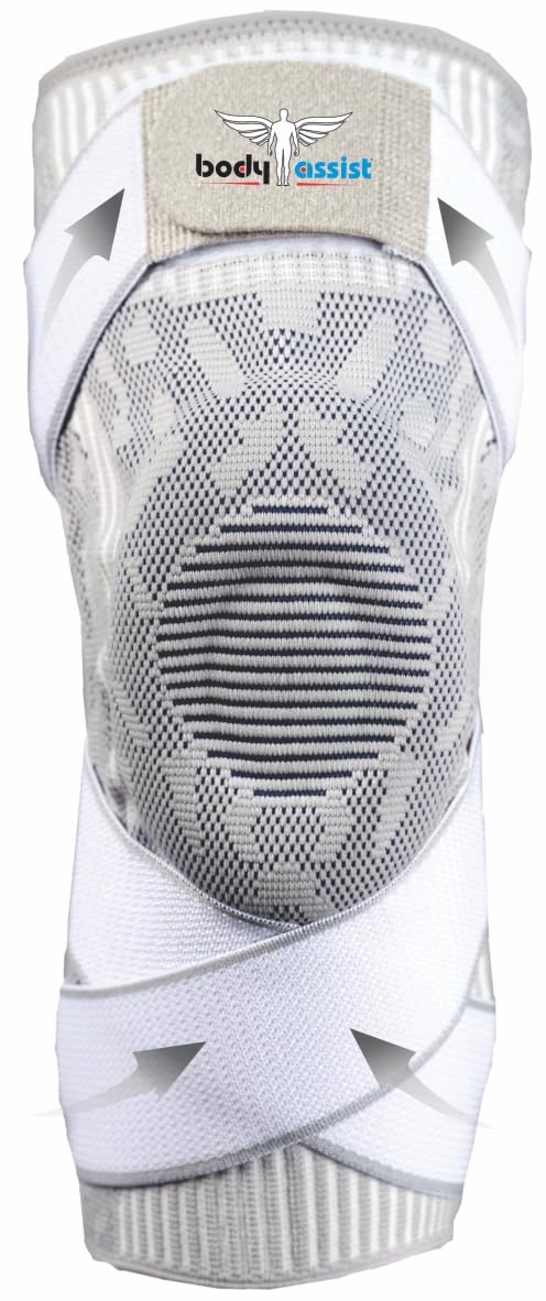 Bodyassist Sports Knee with Stability Strap White/Grey