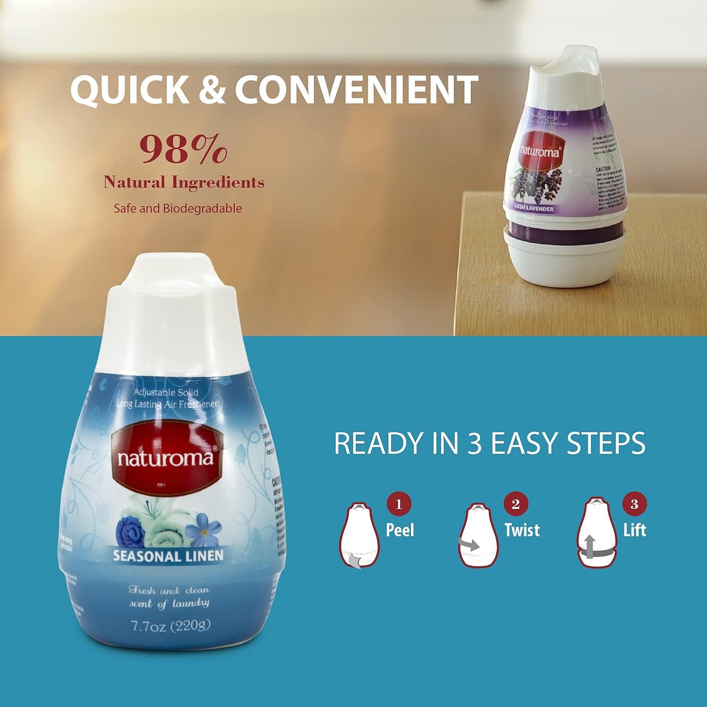 Naturoma Air Freshner Solid Gel Seasonal Linen 220g - Cutprice Online