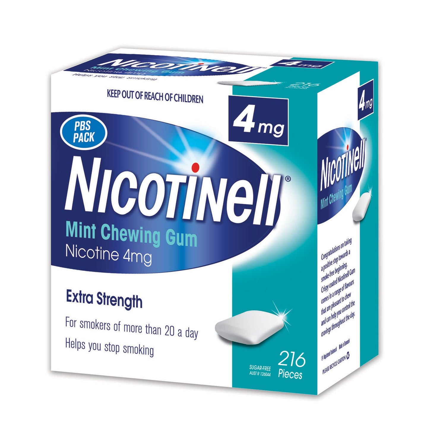 Nicotinell 4mg Mint Chewing Gum 216 Pk - Cutprice Online