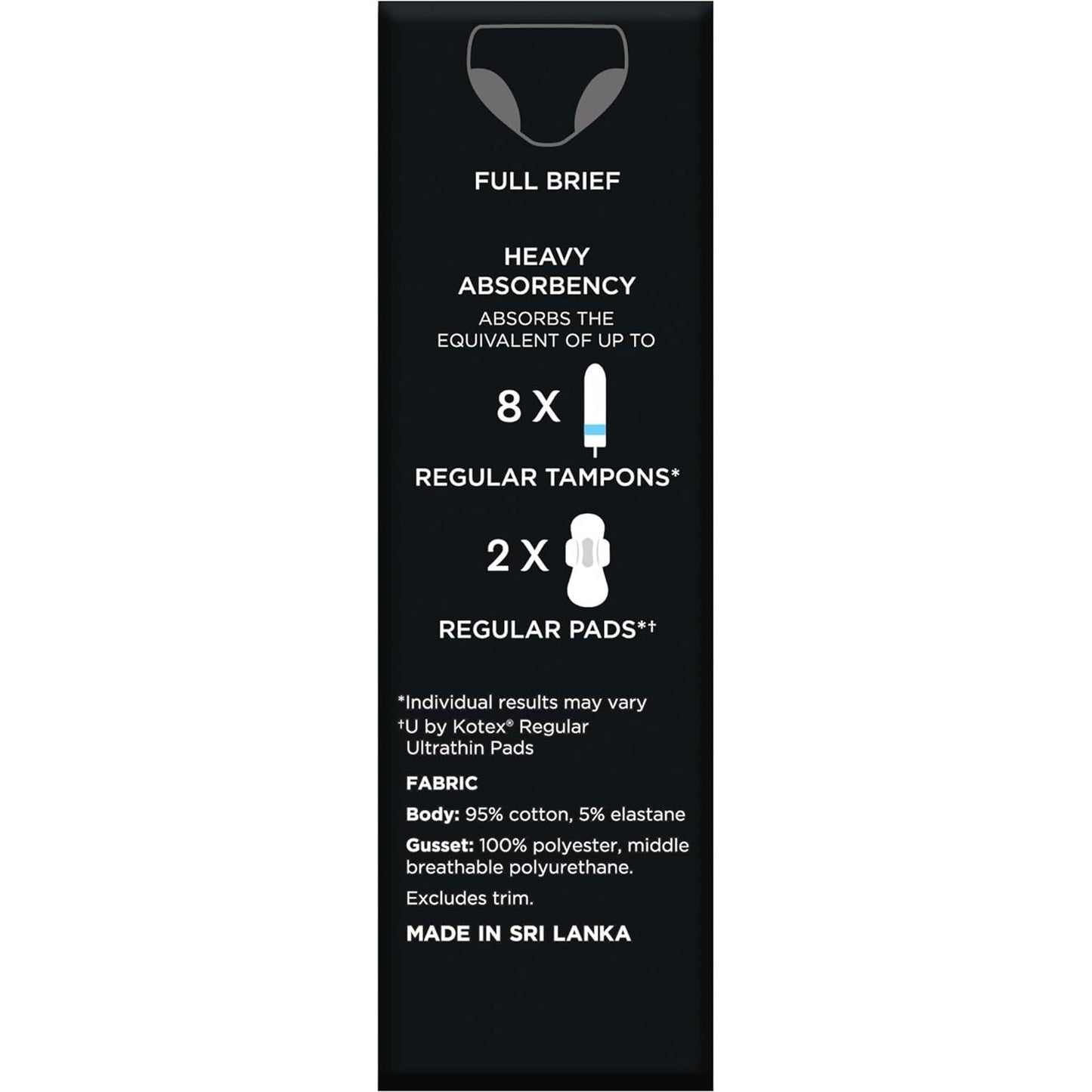 U by Kotex Brief Teen Size Y12-14