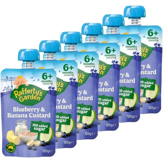 Rafferty's Garden Blueberry and Banana Custard Baby Food Pouch120g Pack of 6