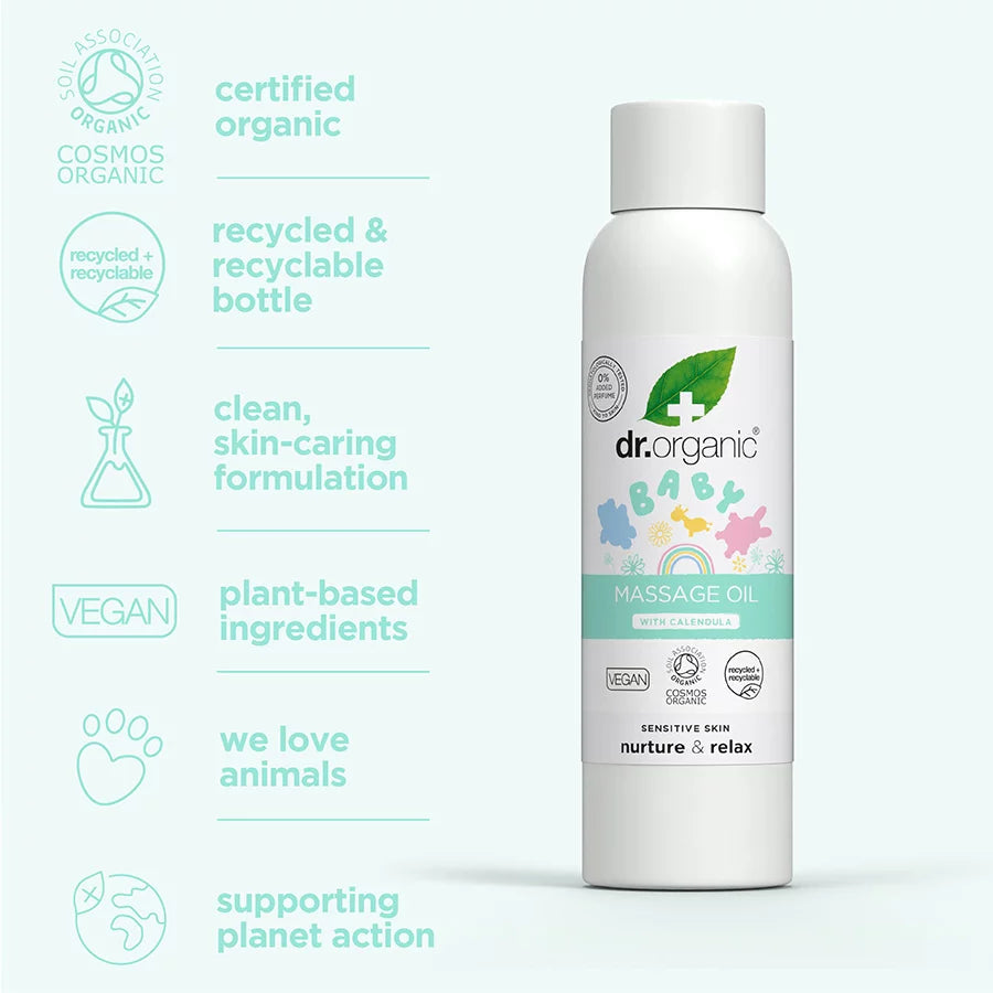 Dr Organic Baby Massage Oil With Calendula 150ml - Cutprice Online