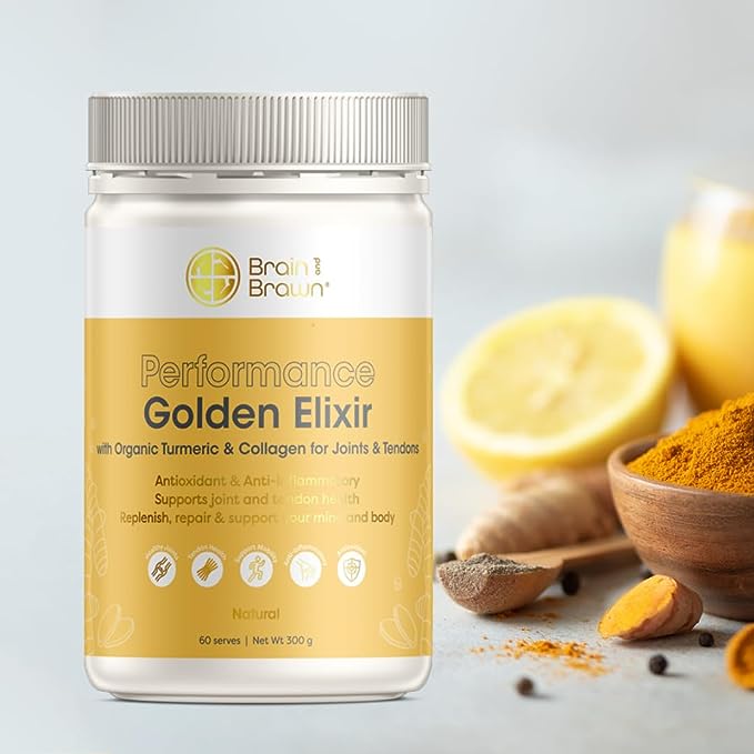 Brain and Brawn Performance Golden Elixir (With Organic Turmeric & Collagen) Natural 300g - Cutprice Online
