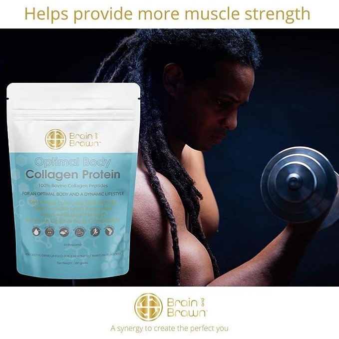 Brain and Brawn Optimal Body Collagen Protein (100% Bovine Collagen Peptides) Unflavoured 300g - Cutprice Online