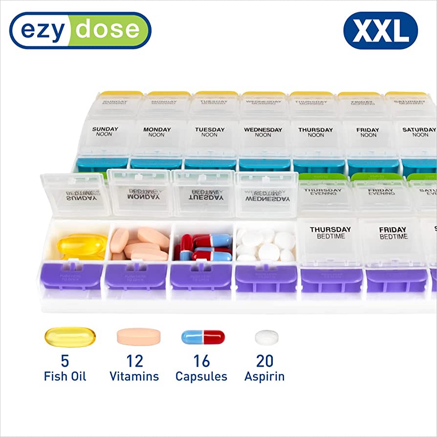 EZY DOSE PUSH MEDTIME PLANNER WEEKLY 7 DAY 2XL - Cutprice Online