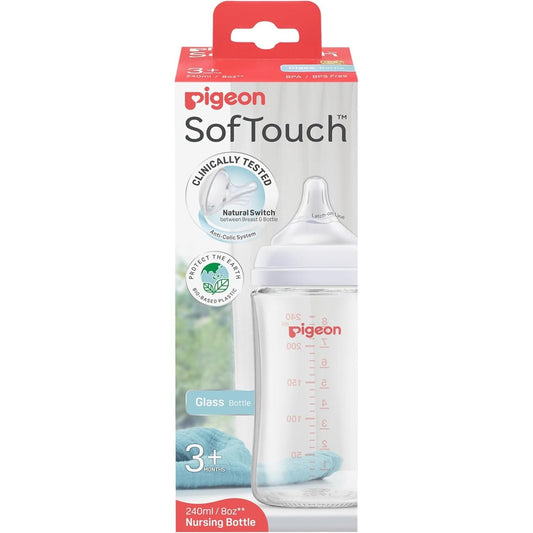 Pigeon SofTouch Glass Bottle 3+ Months 240mL