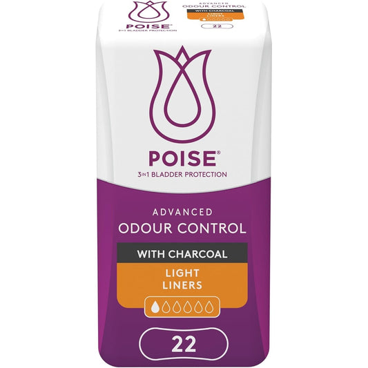 Poise Charcoal Light Liner 22pk