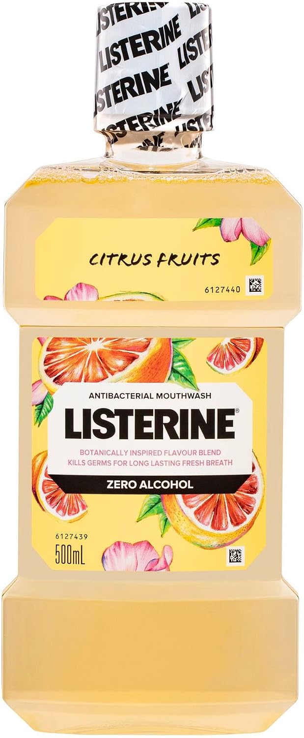 Listerine Zero Alcohol Antibacterial Mouthwash Citrus Fruits 500mL