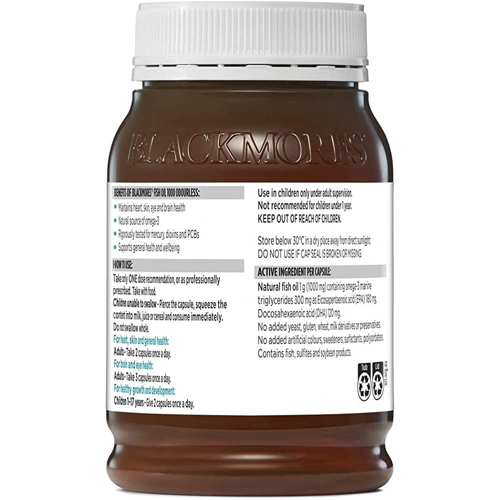 Blackmores Odourless Fish Oil 1000mg 400 Capsules - Cutprice Online