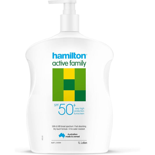Hamilton Active Family SPF50+ Sunscreen Lotion 1 Litre