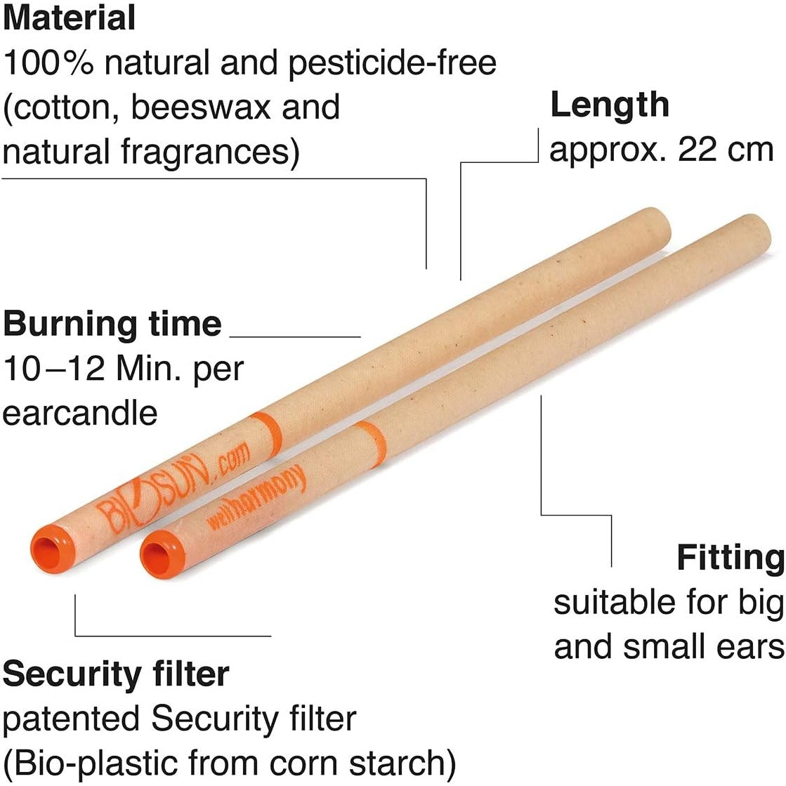 Biosun Ear Candles Fragranced Wellharmony Ritual Orange & Grapefruit 1 Pair - Cutprice Online