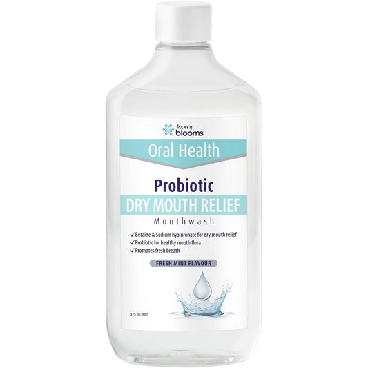 Henry Blooms Oral Health Probiotic Mouthwash Dry Mouth Relief Mint 375ml - Cutprice Online