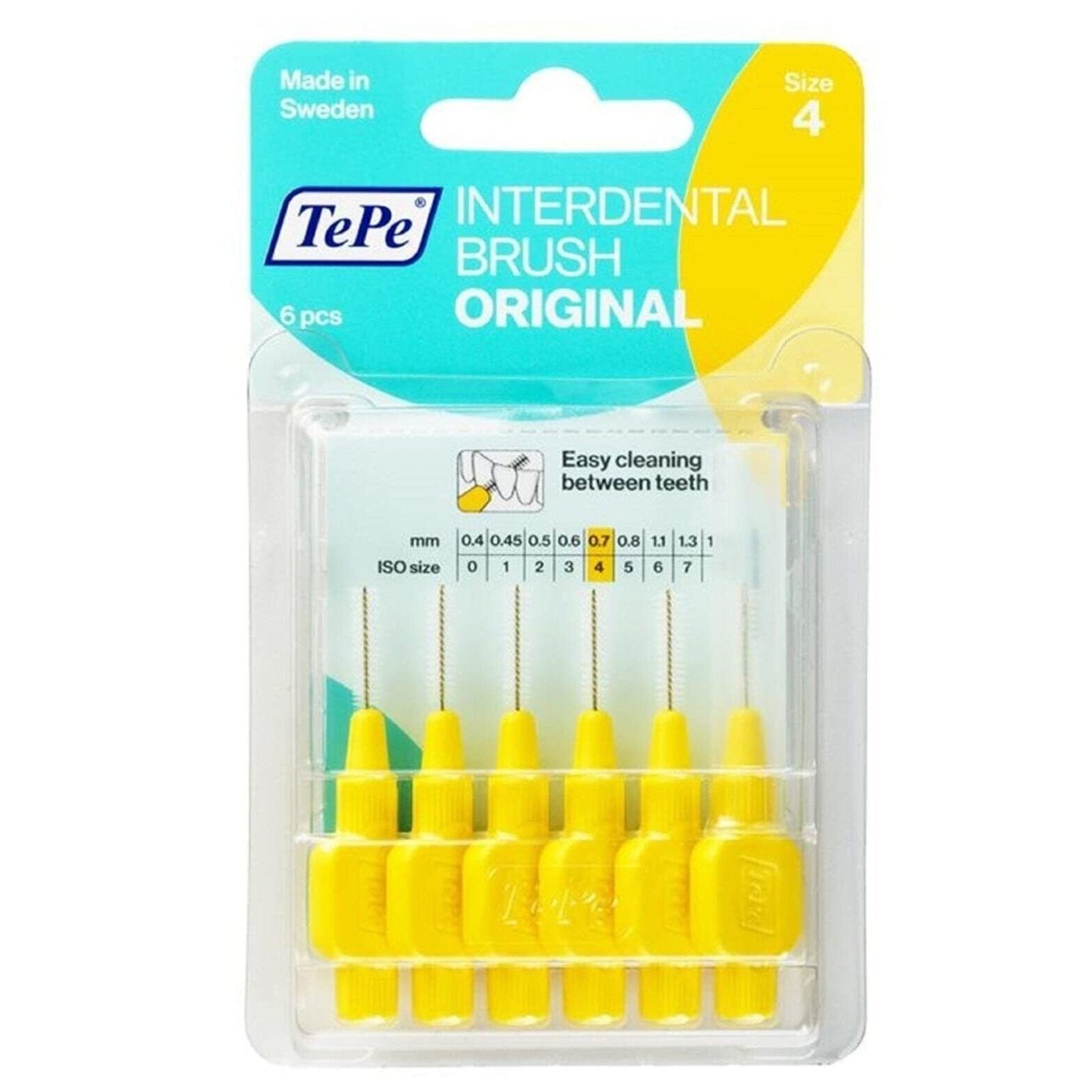 TePe Interdental Brush - Fine Yellow (0.7mm) 6 Pack - Cutprice Online