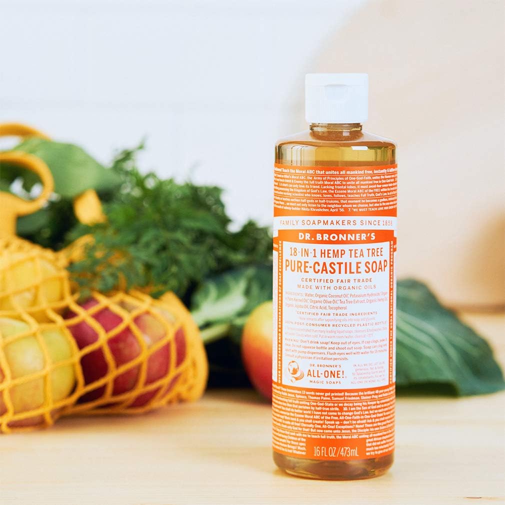 Dr. Bronner's Pure-Castile Soap Liquid (Hemp 18-in-1) Tea Tree 473ml - Cutprice Online