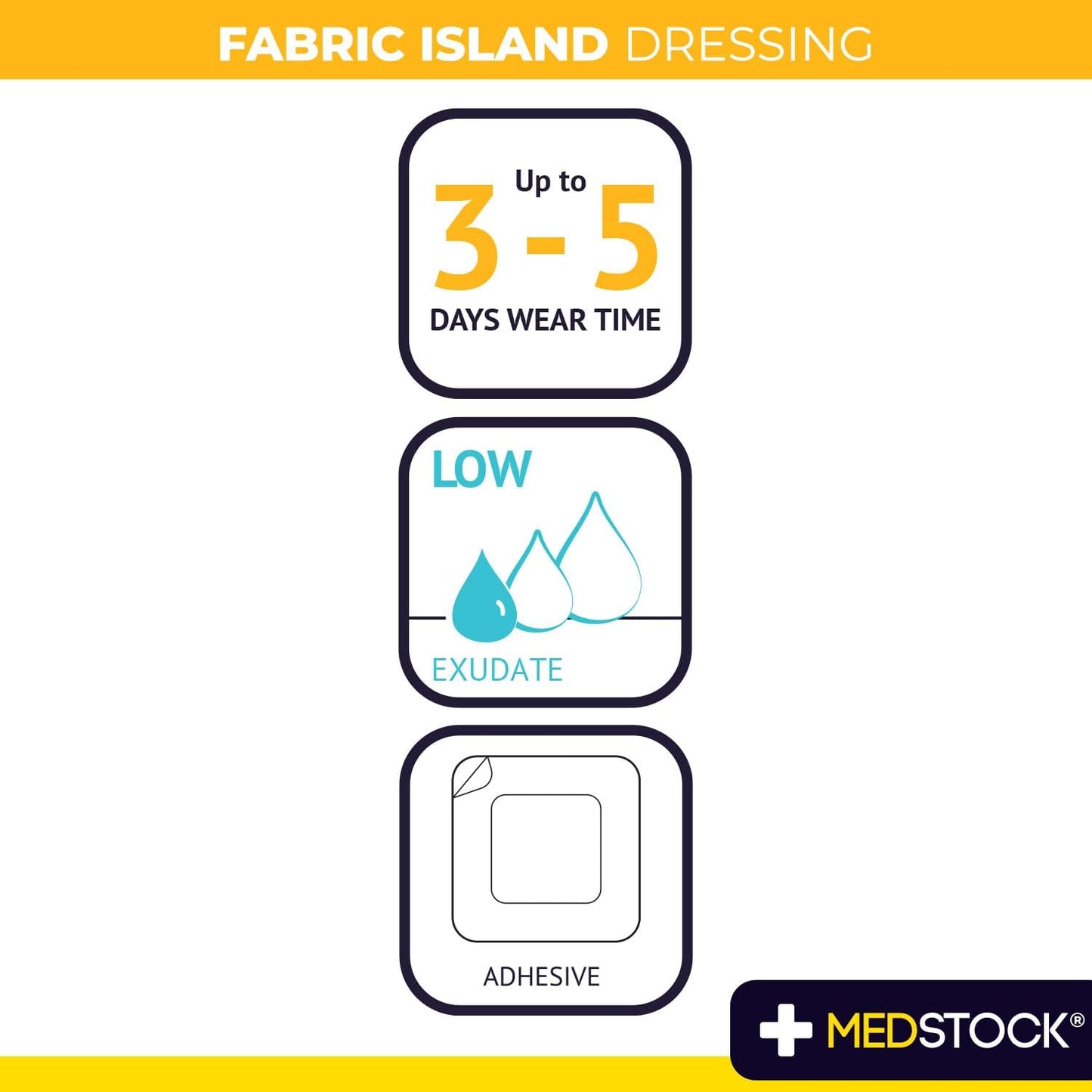 Medstock Fabric Island 10 cmx10 cm Pack5