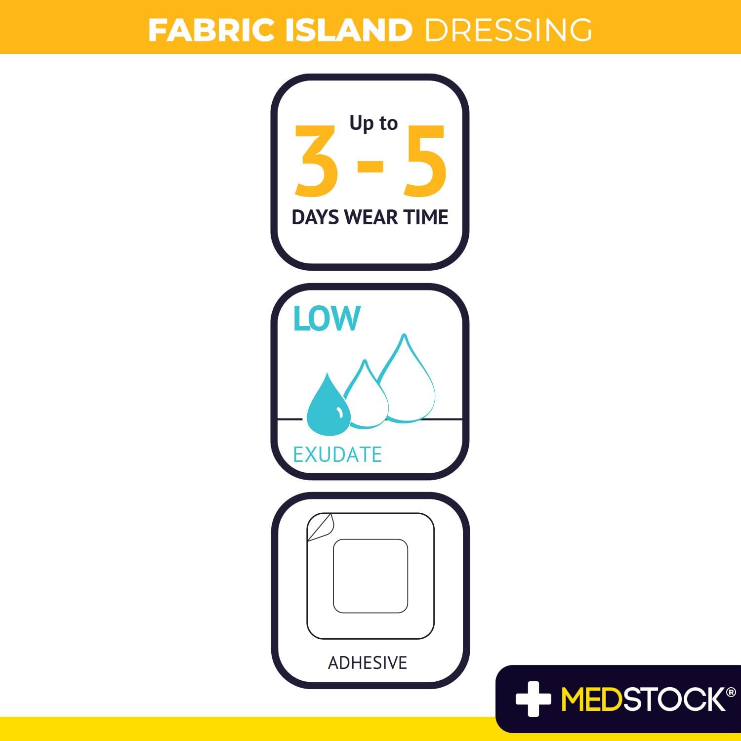 Medstock Fabric Island 10 cmx10 cm Pack5