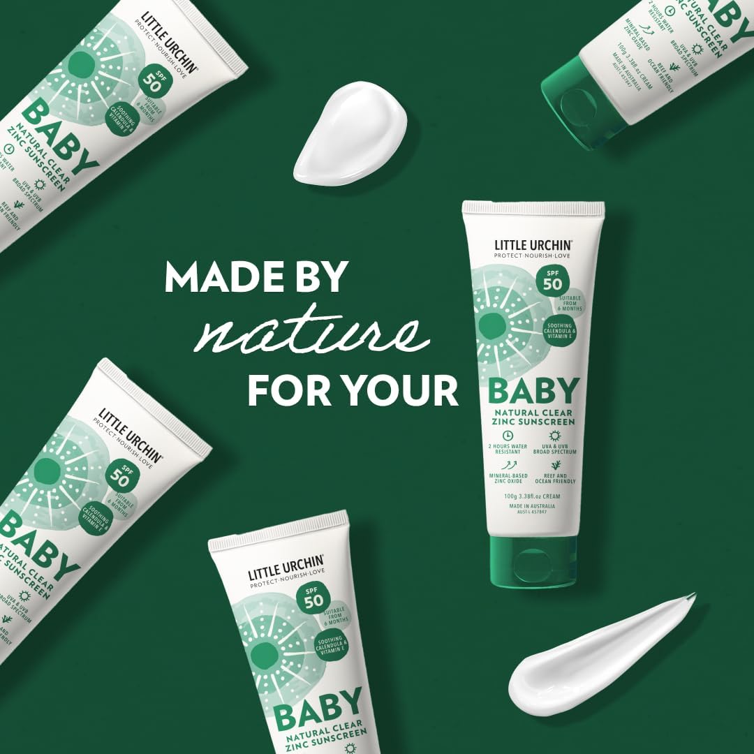 Little Urchin Natural Baby Sunscreen Clear Zinc Spf 50 100g - Cutprice Online