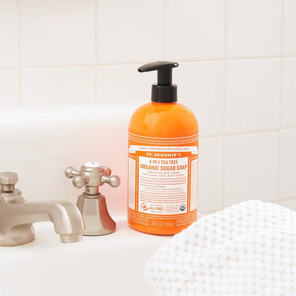 Dr. Bronner's Organic Sugar Soap 4-in-1 Tea Tree (pump) 710ml - Cutprice Online