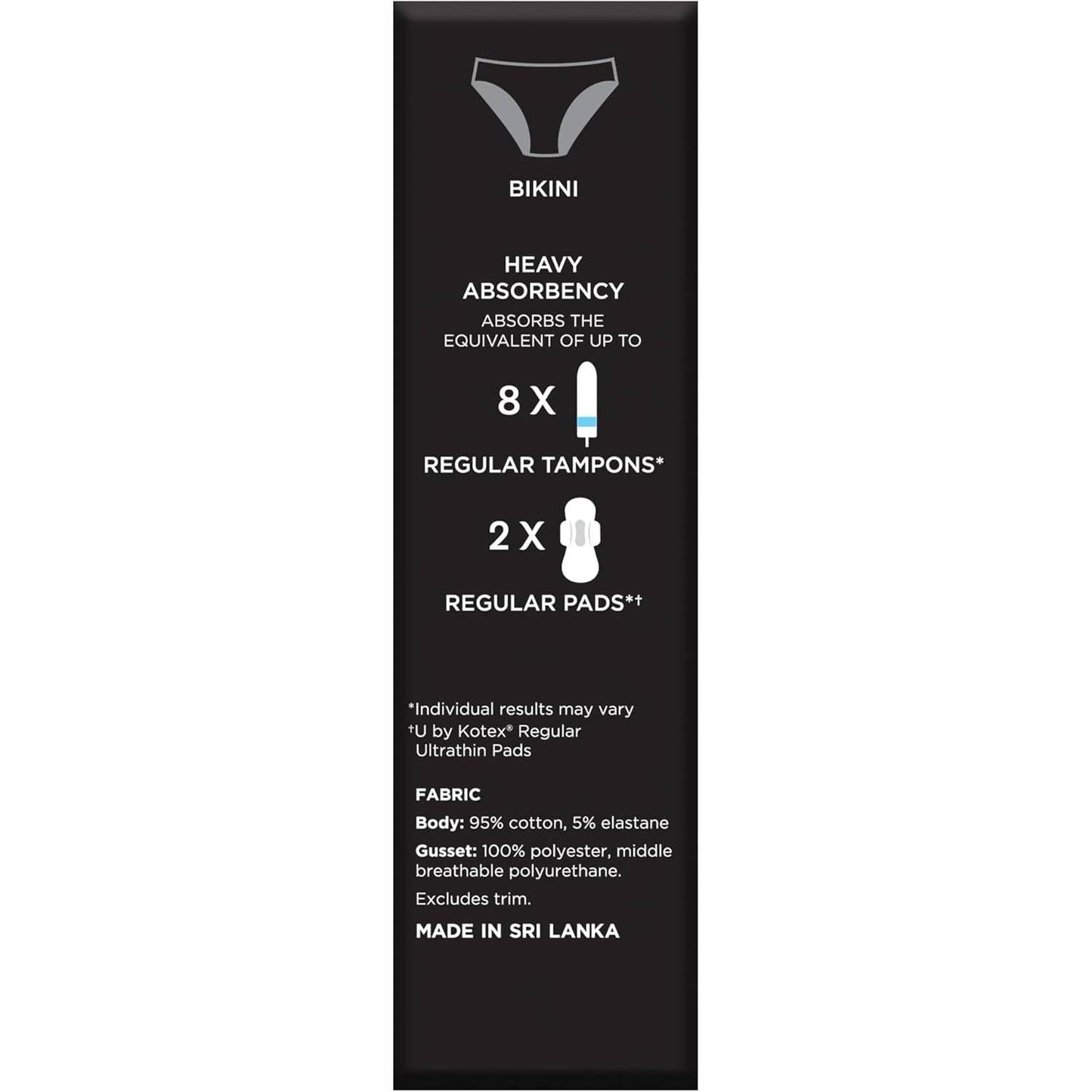 U by Kotex Bikini Size 6-8