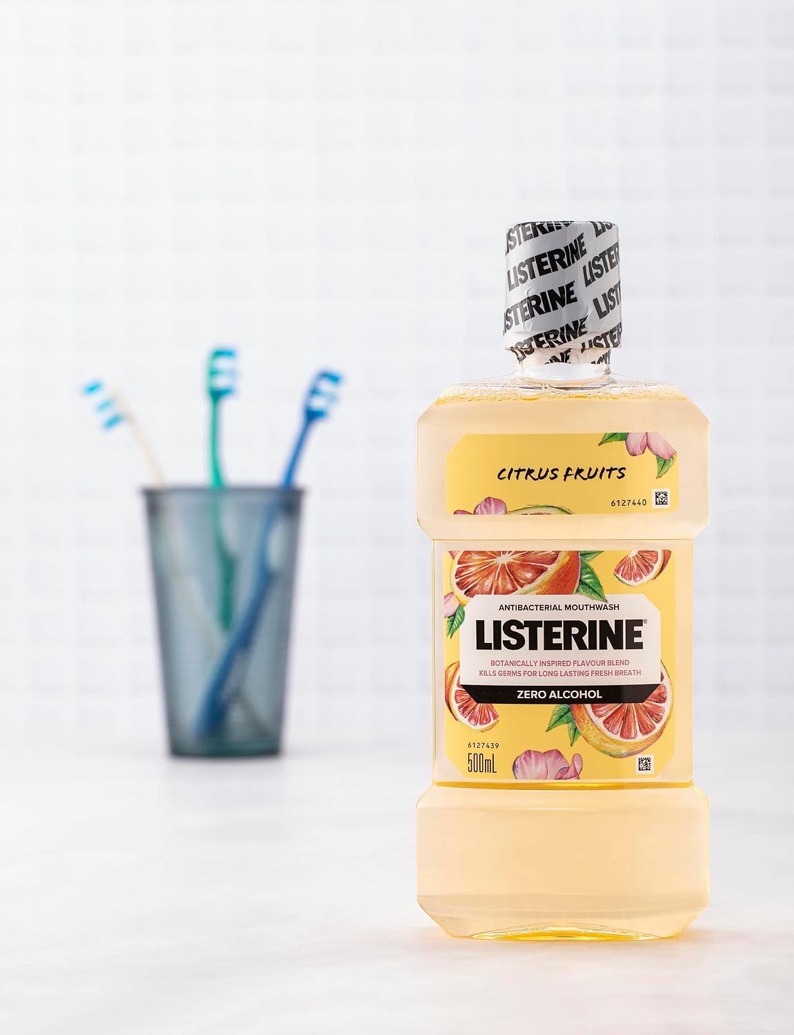 Listerine Zero Alcohol Antibacterial Mouthwash Citrus Fruits 500mL