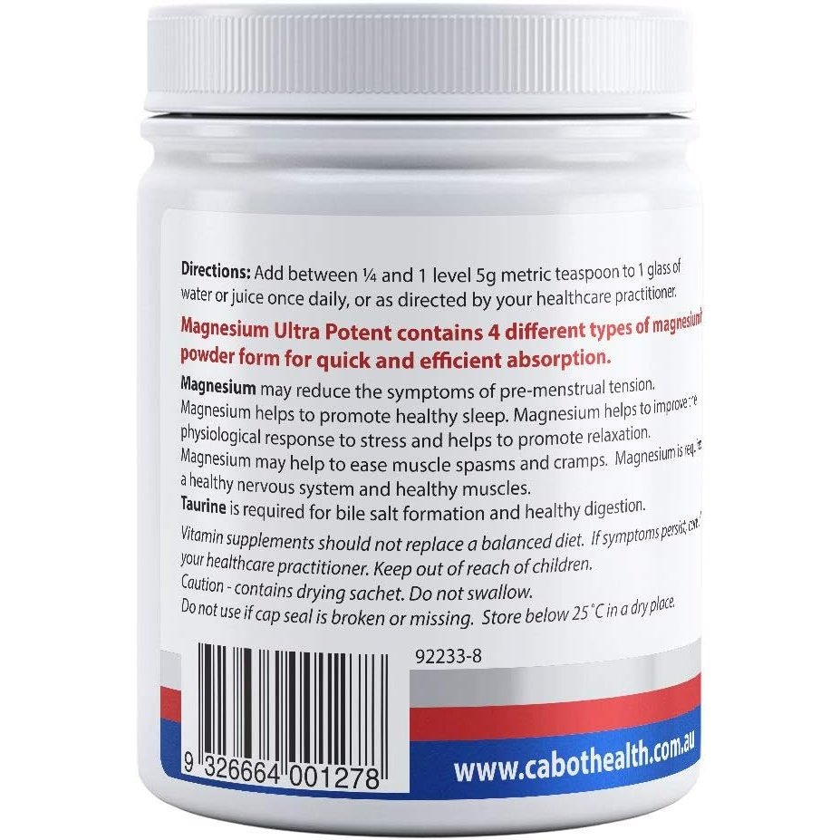 Cabot Health Magnesium Ultra Potent Citrus Powder 465g - Cutprice Online