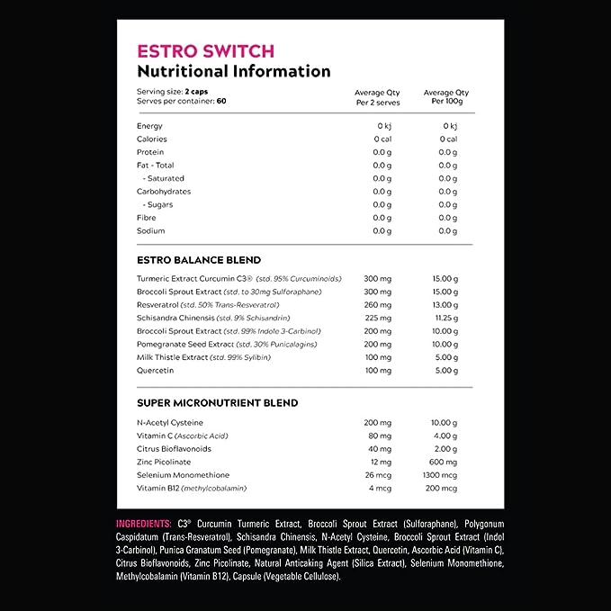 SWITCH NUTRITION Estro Balance Formula 120 Caps Switch Nutrition