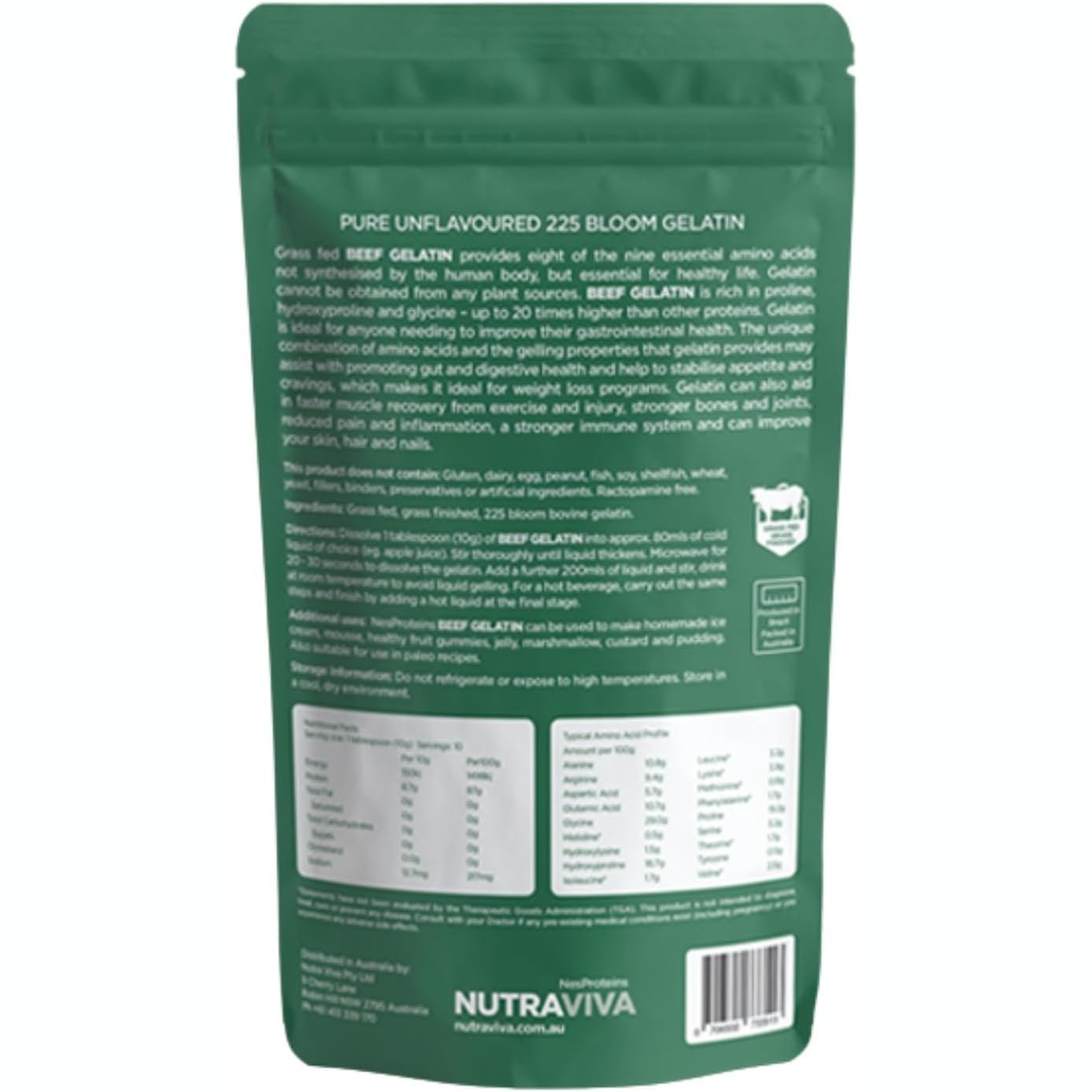 Nutraviva (NesProteins) Beef Gelatin (Grass Fed) 100g - Cutprice Online