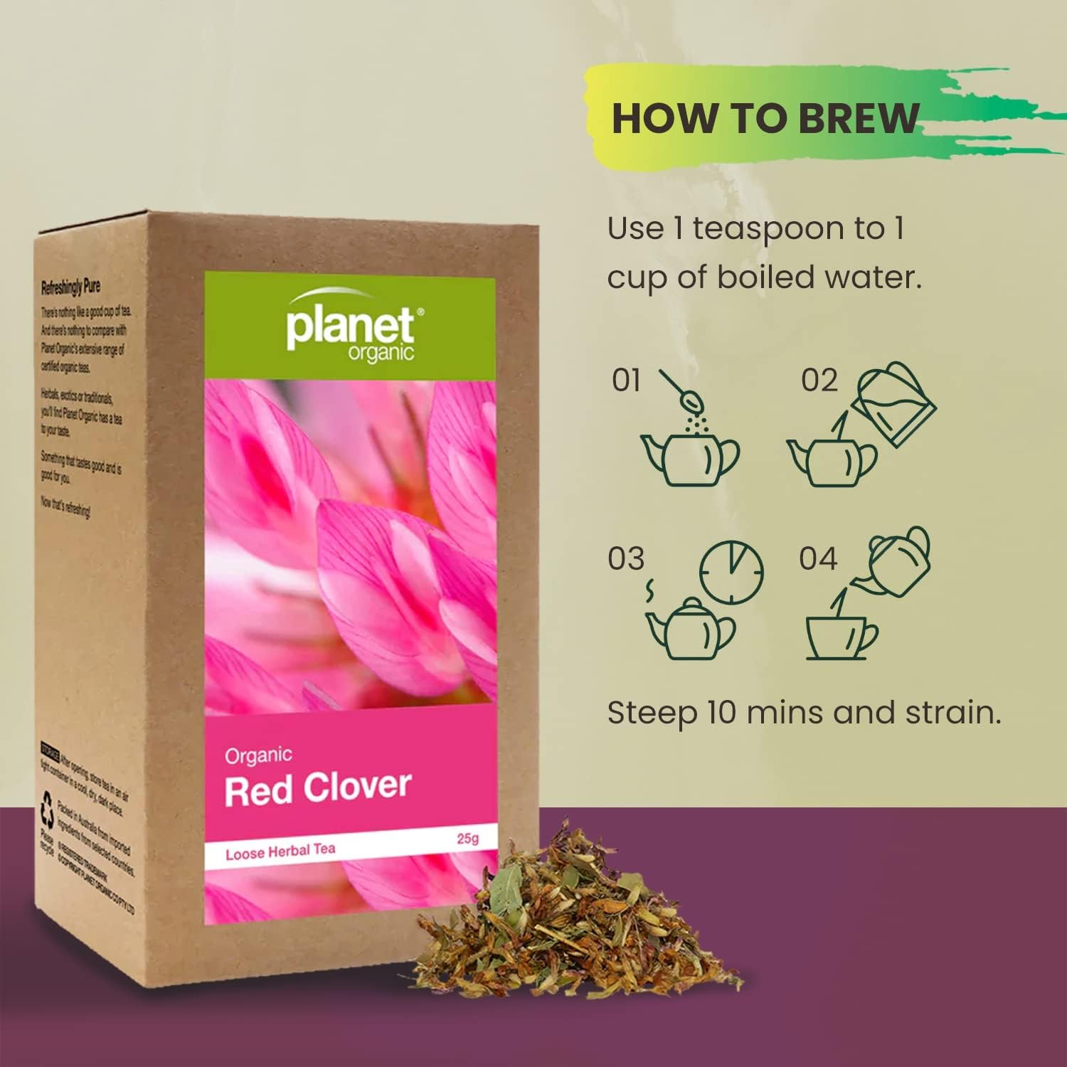 Planet Organic Organic Red Clover Loose Leaf Tea 25g - Cutprice Online
