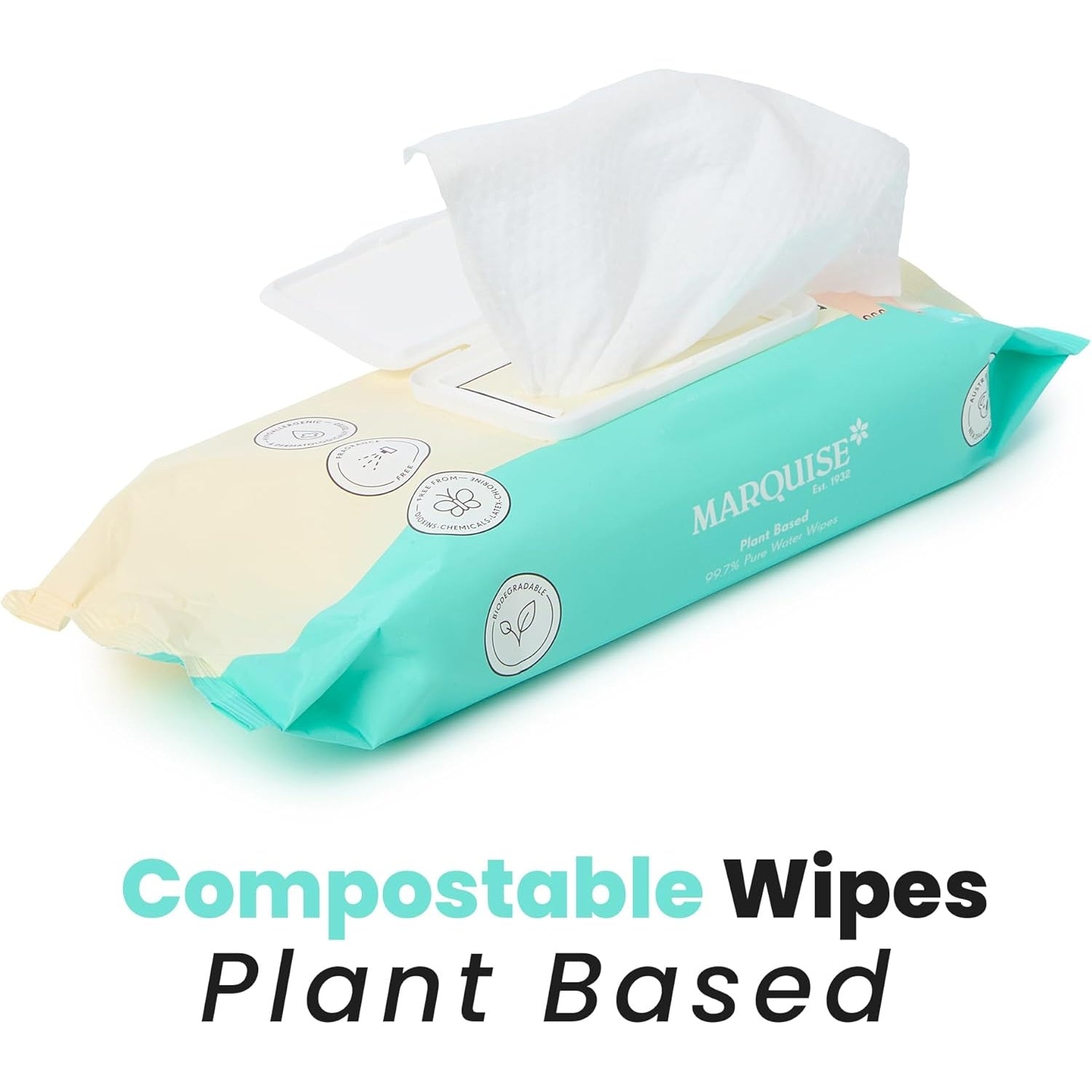 Marquise Plant Based 99.7% Pure Water Wipes x 64 Pack - Cutprice Online