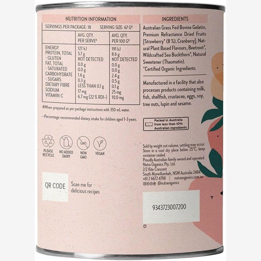 Nutra Organics Gutsy Gummies (Gut Loving Snack) Strawberry 150g - Cutprice Online