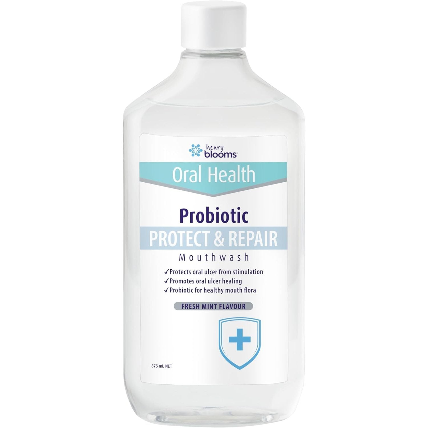 Henry Blooms Oral Health Probiotic Mouthwash Protect Repair Mint 375ml - Cutprice Online