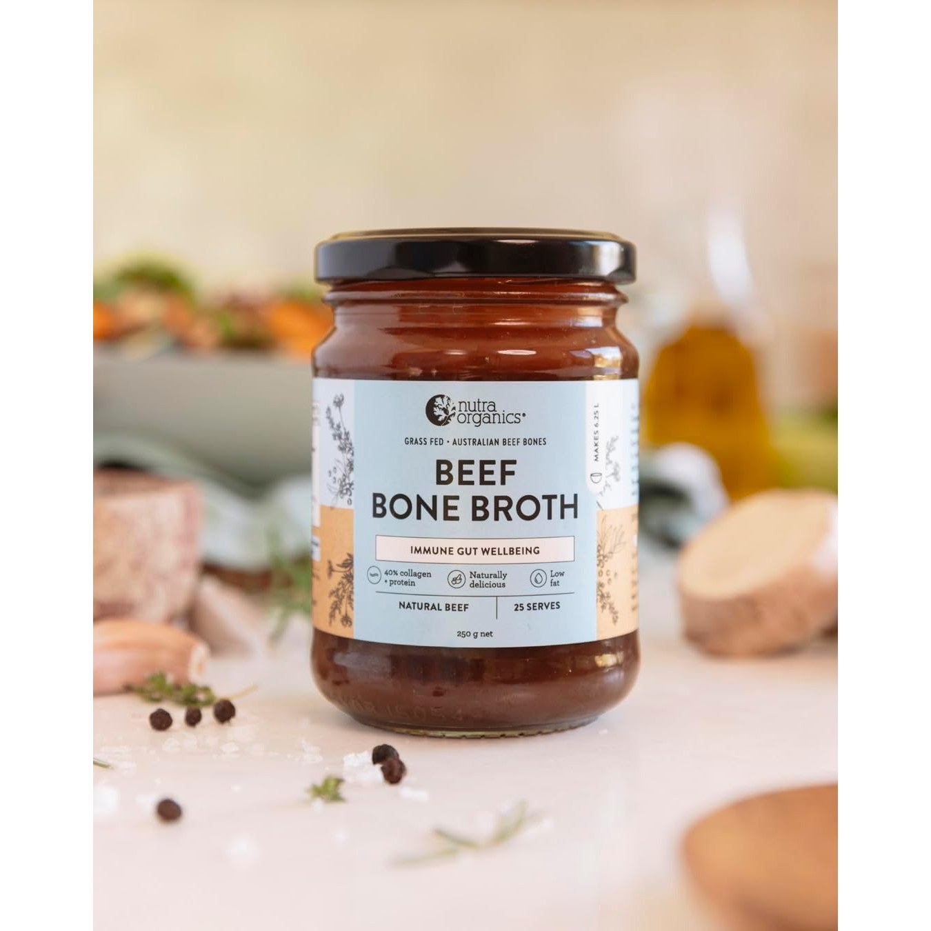 Nutra Organics Bone Broth Beef Concentrate Natural Beef 250g - Cutprice Online