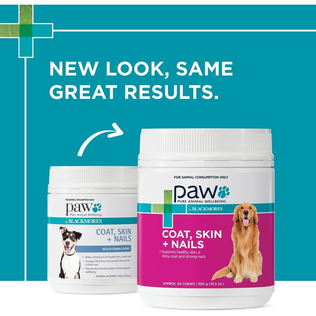 PAW By Blackmores Coat, Skin + Nails (For Dogs approx 60 Chews) 300g - Cutprice Online