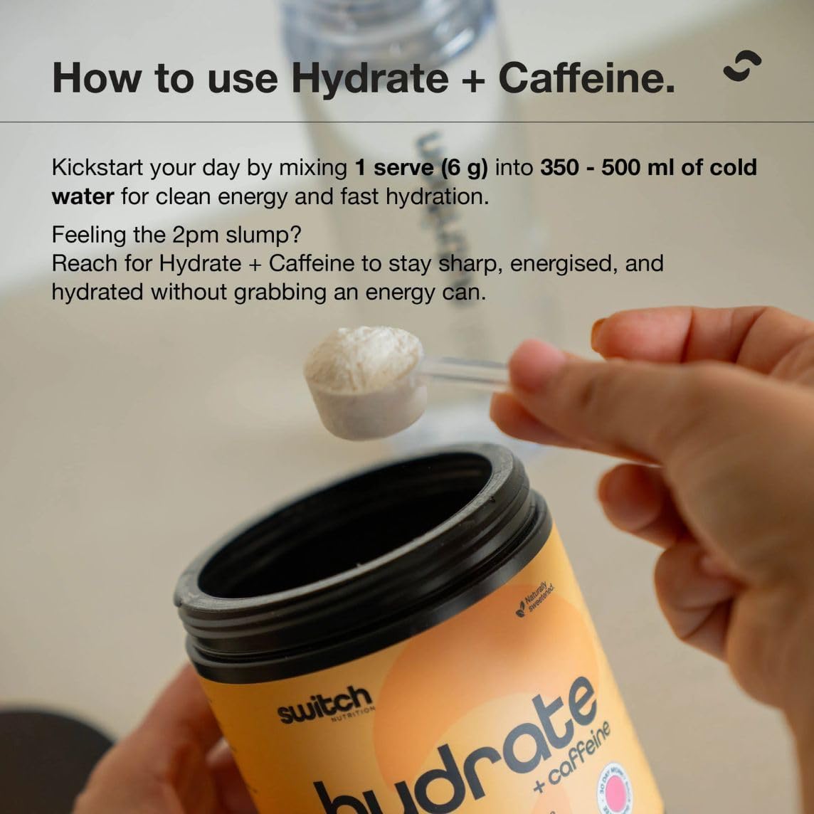 Switch Nutrition Hydrate + Caffeine Mango Passionfruit 300g