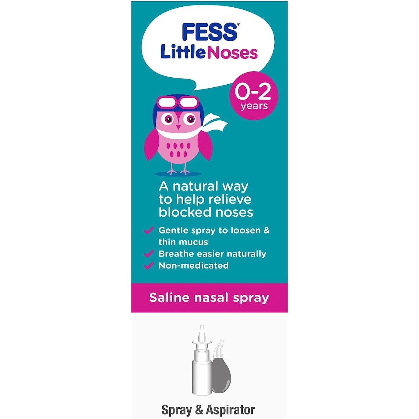 Fess Little Noses Saline Nose Spray + Aspirator 15ml - Cutprice Online