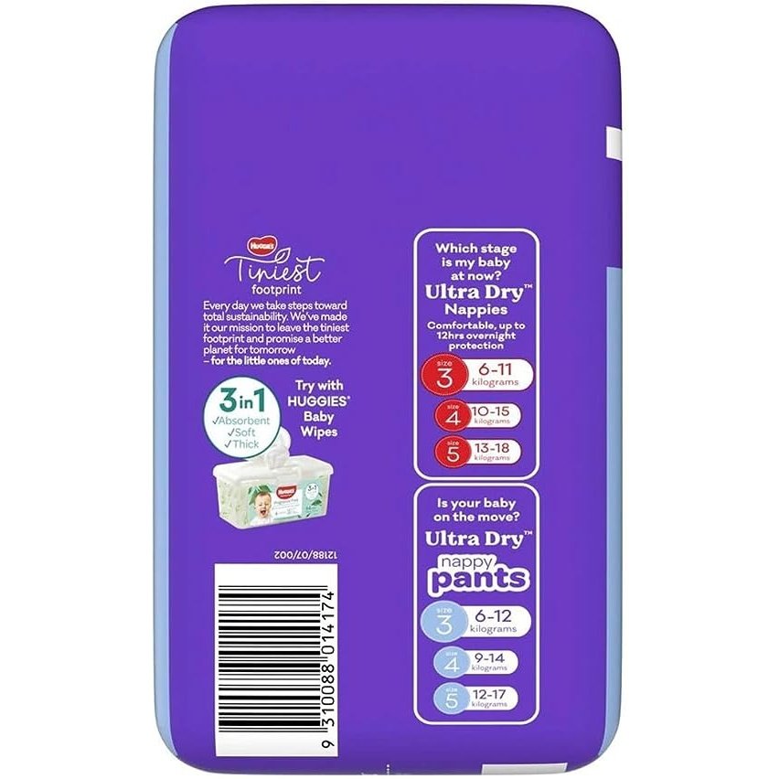 Huggies Ultra Dry Nappy Pants Boys Size 3 (6-12kg) 36 Pack - Cutprice Online