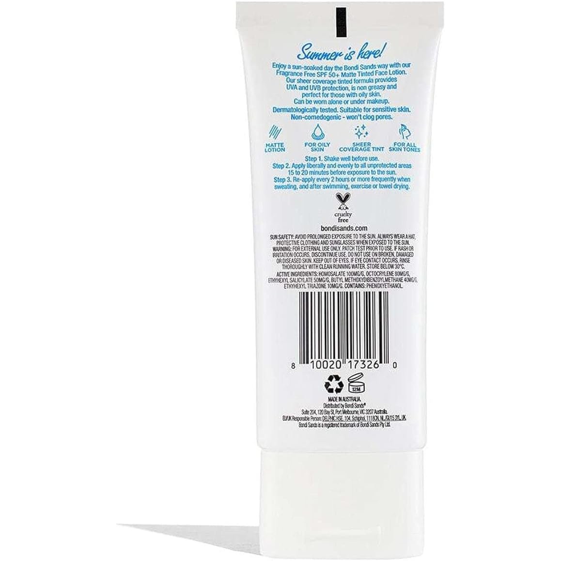 Bondi Sands SPF 50+ Fragrance Free Matte Tinted Face Lotion 75ml - Cutprice Online