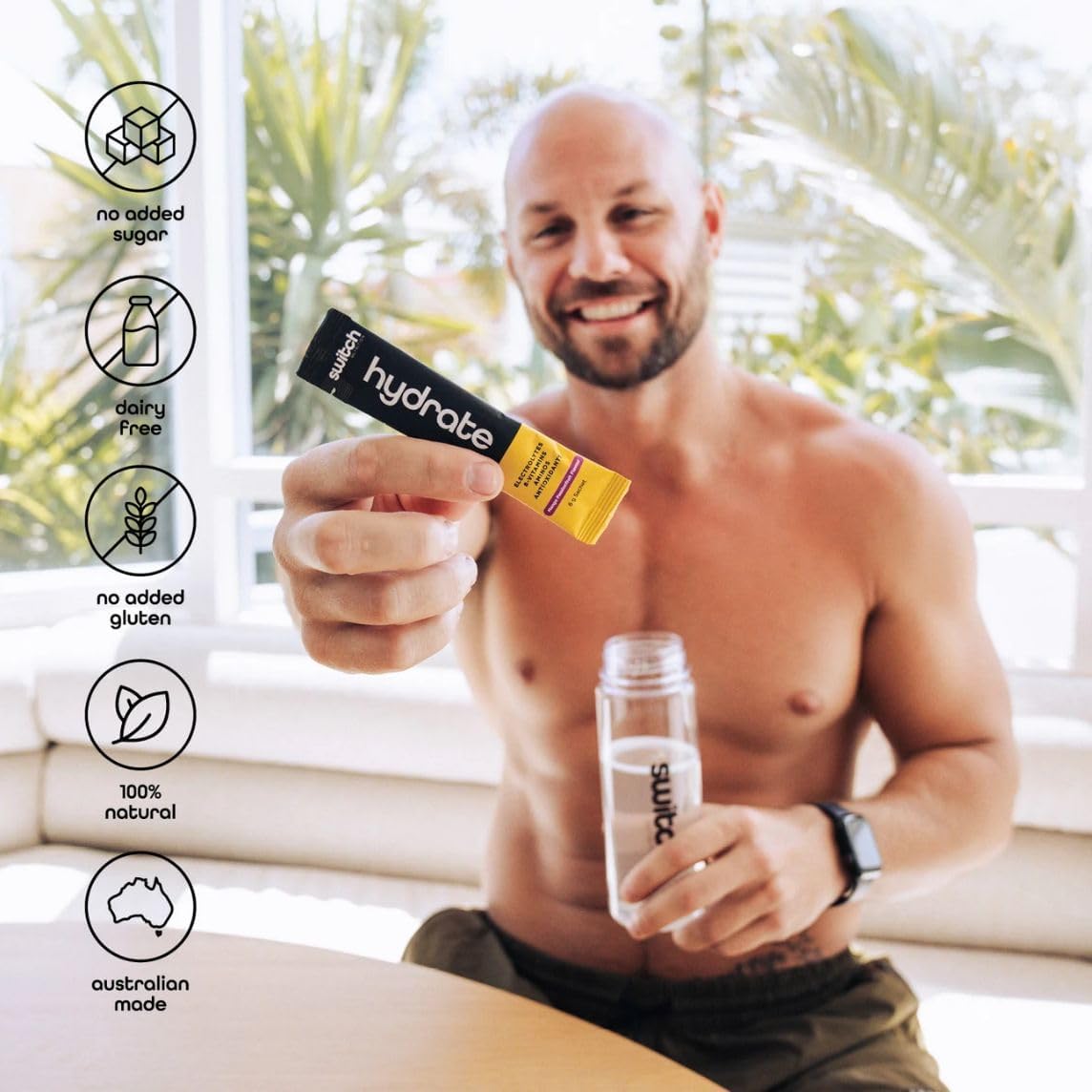Switch Nutrition Hydrate Electrolytes No Added Sugar Assorted Flavours 20x6g Switch Nutrition