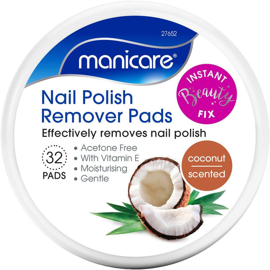 Manicare Nail Polish Remover Pads Coconut 32 Pads