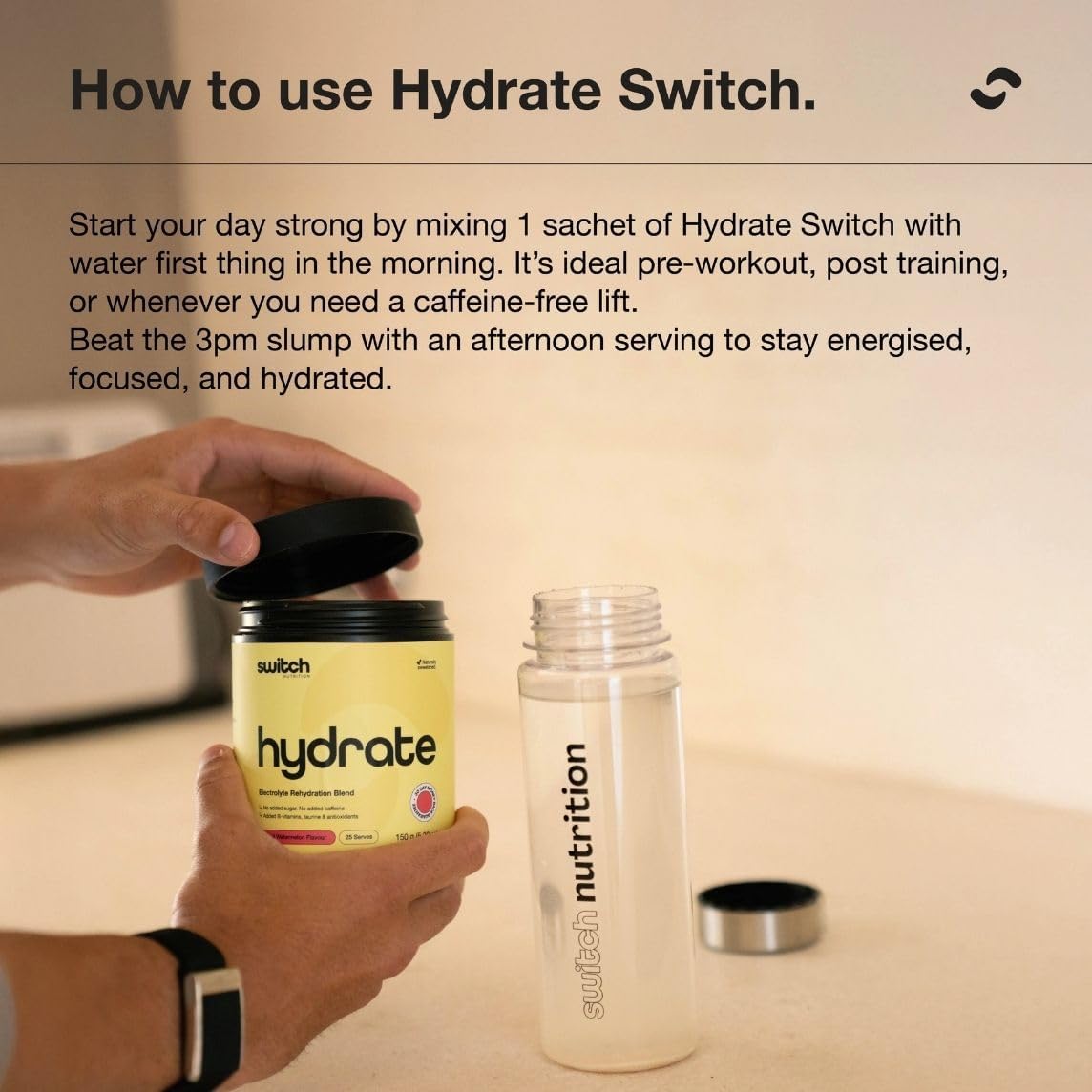 Switch Nutrition Hydrate Everyday Sugar Free Electrolytes Orange Crush 300g