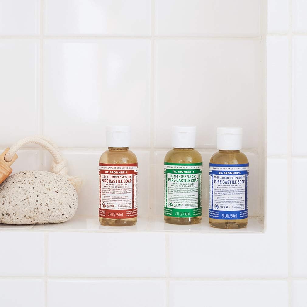 Dr. Bronner's Pure-Castile Soap Liquid (Hemp 18-in-1) Peppermint 59ml - Cutprice Online
