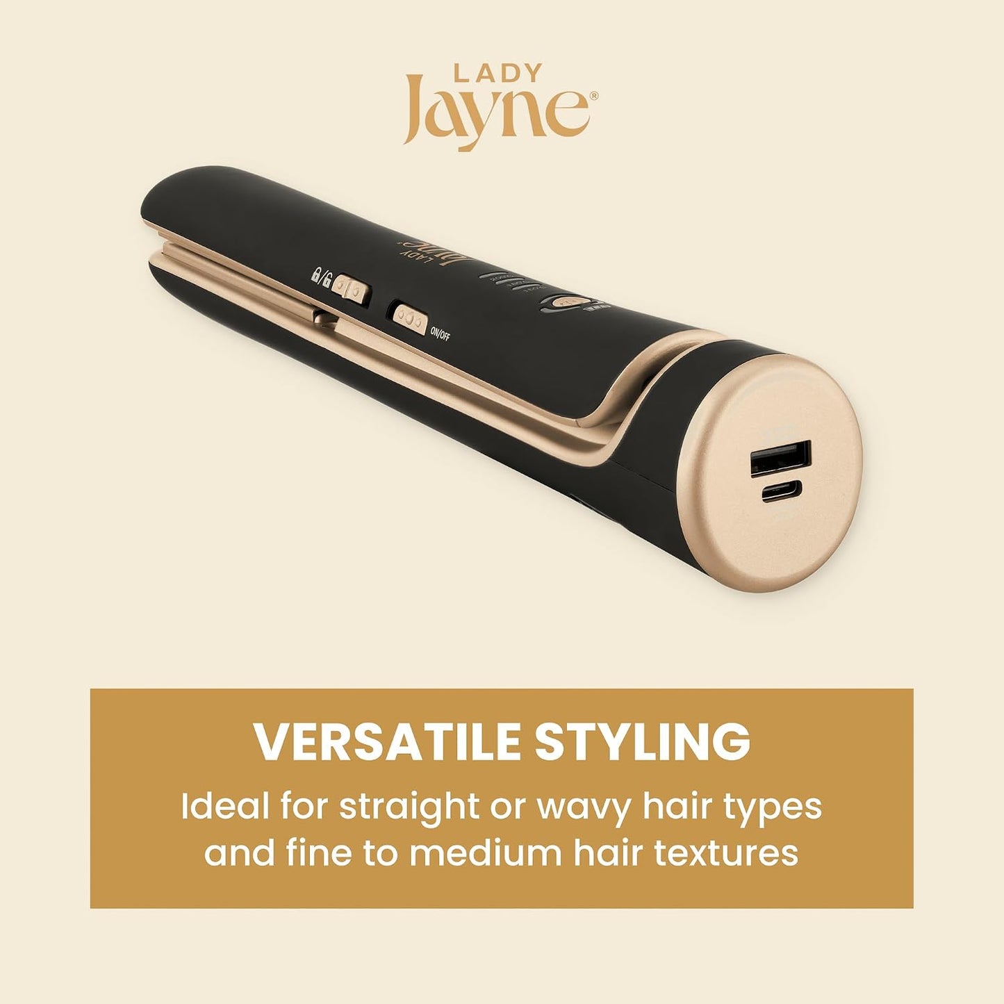 Lady Jayne Salon Pro Rechargeable 2 in 1 Hair Styler